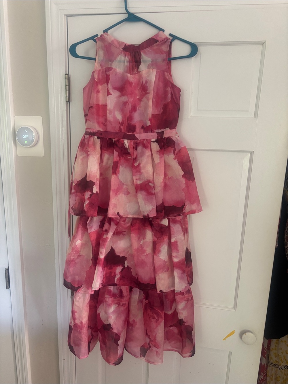Speechless Pink Floral Tiered Ruffle Dress